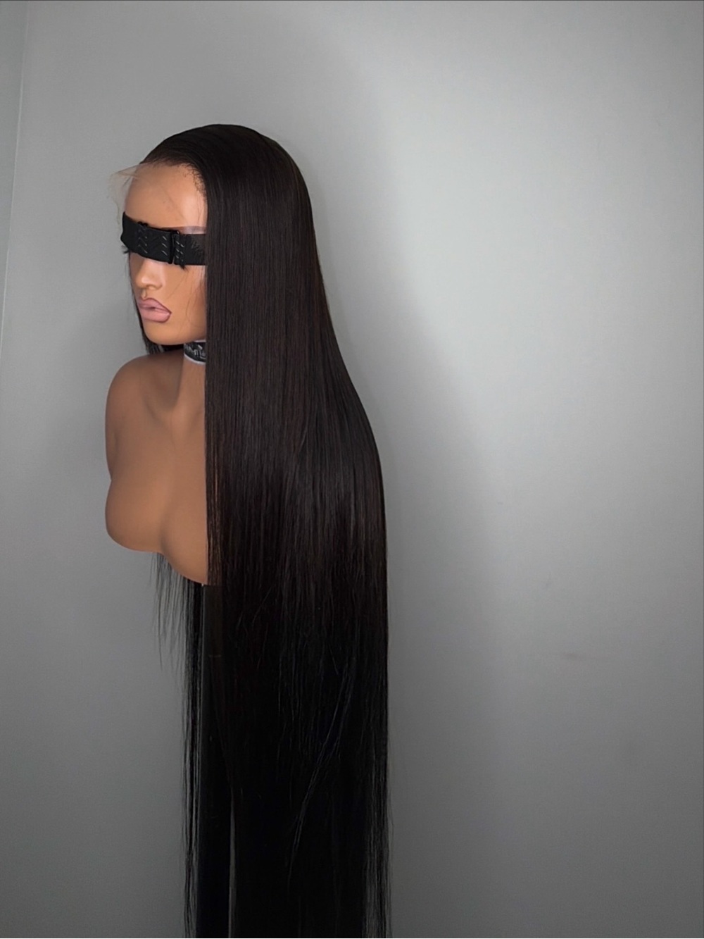 Luxury Long Straight Lace Front Wig - Natural Black Brown
